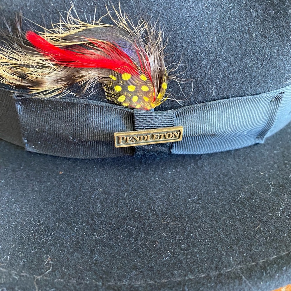 Pendleton Wool Fedora Hat Black Nice Medium - image 2